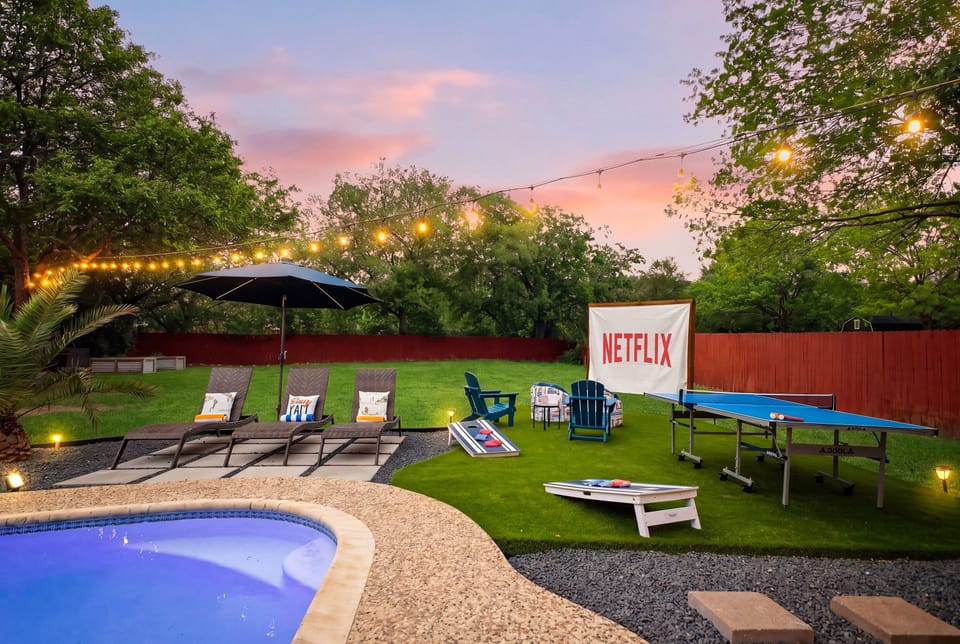 Movie nights, ping pong, loungers and outdoor games!