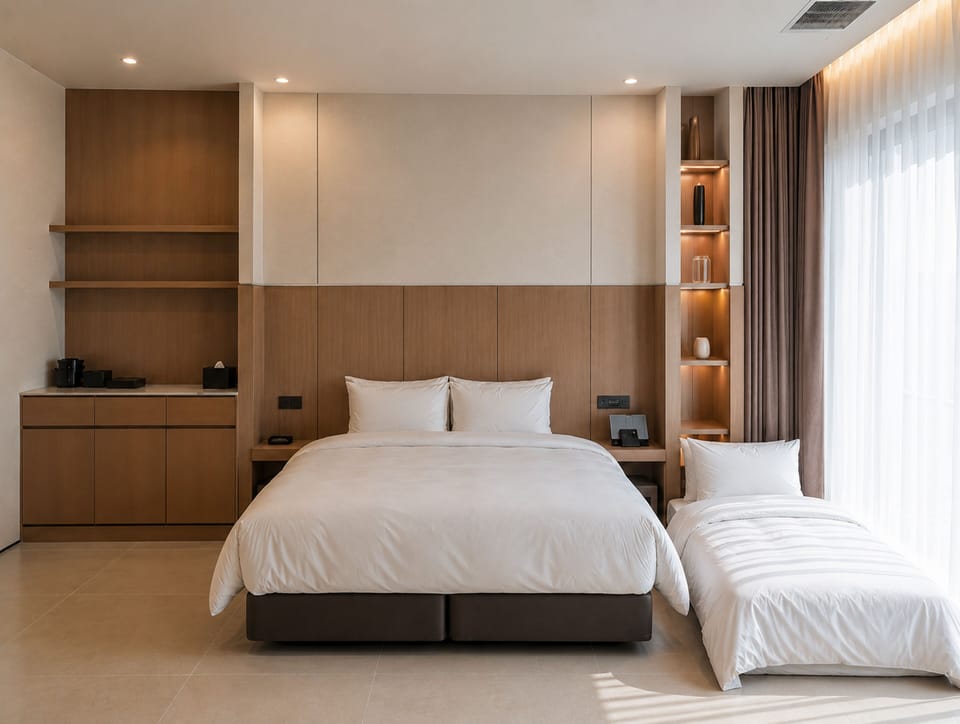 Penthouse - Family Double Twin (Breakfast & Swimming Pool Included April~November) | In-room safe, blackout drapes, soundproofing, WiFi (free)