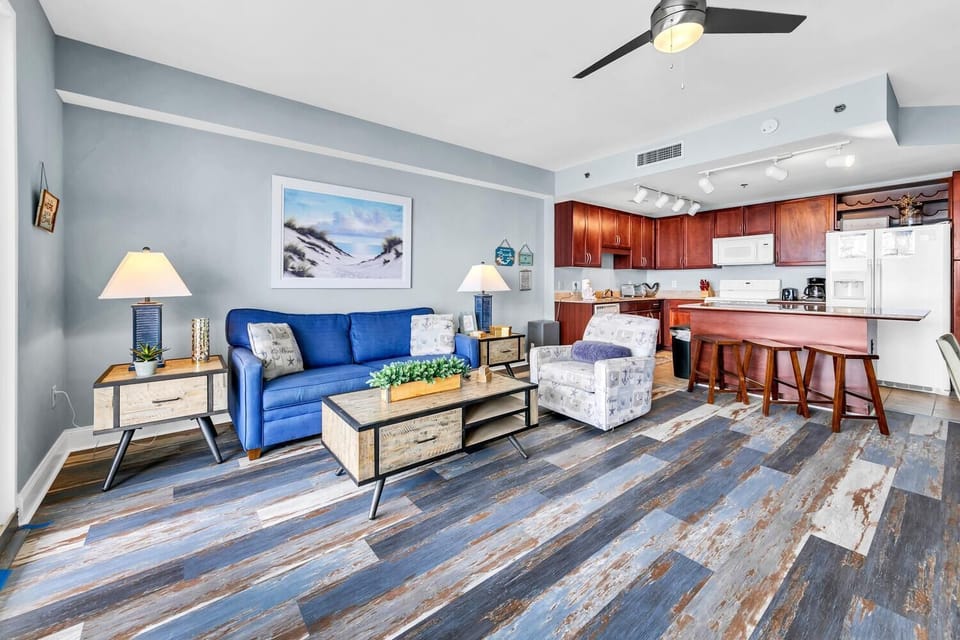 Condo, 1 King Bed with Sofa bed (Laketown Wharf 1902) | Living area | TV