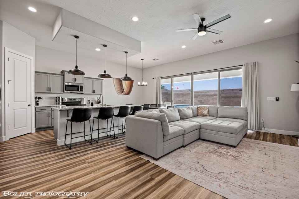 The perfect gathering space! Watch the big game on the 75” 4K TV