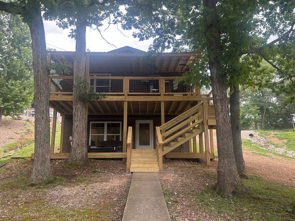 View of lake side of home