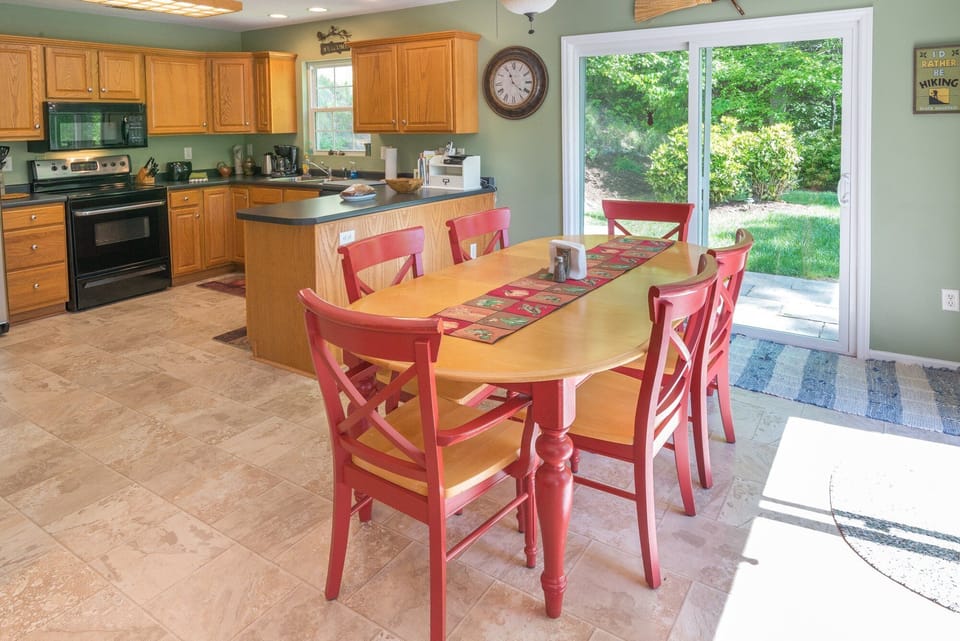 Dining area adjacent to kitchen—efficient and comfortable