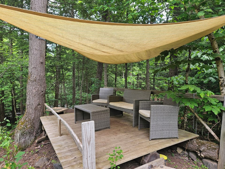 The Sundeck overlooking Swimming hole.  There is a steep walk to the water