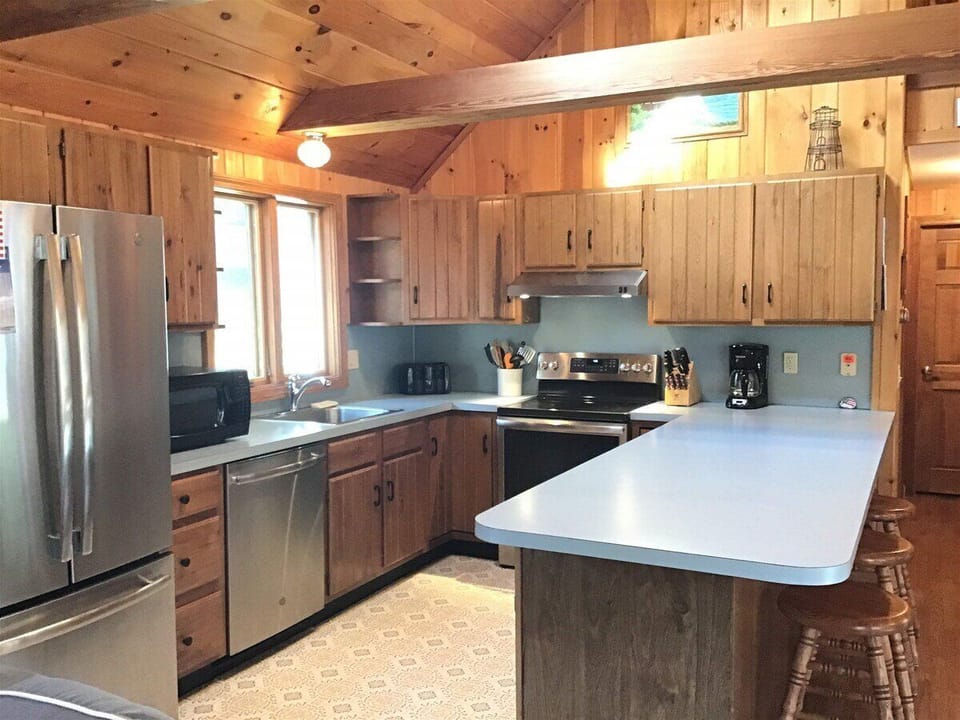 Kitchen with stove and dishwasher