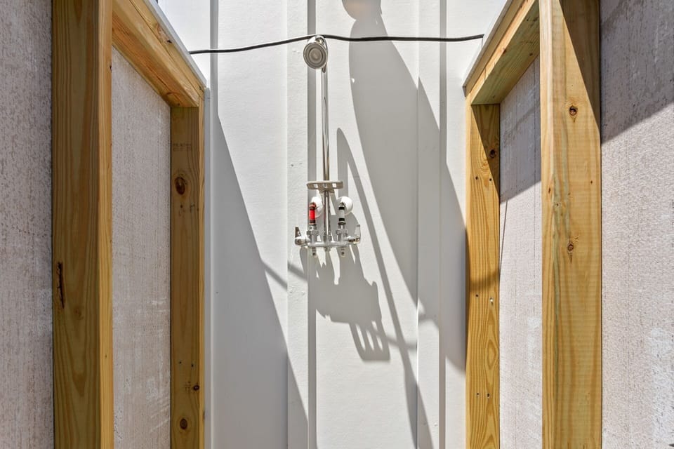Rinse off in the Outdoor Shower after a day at the beach.