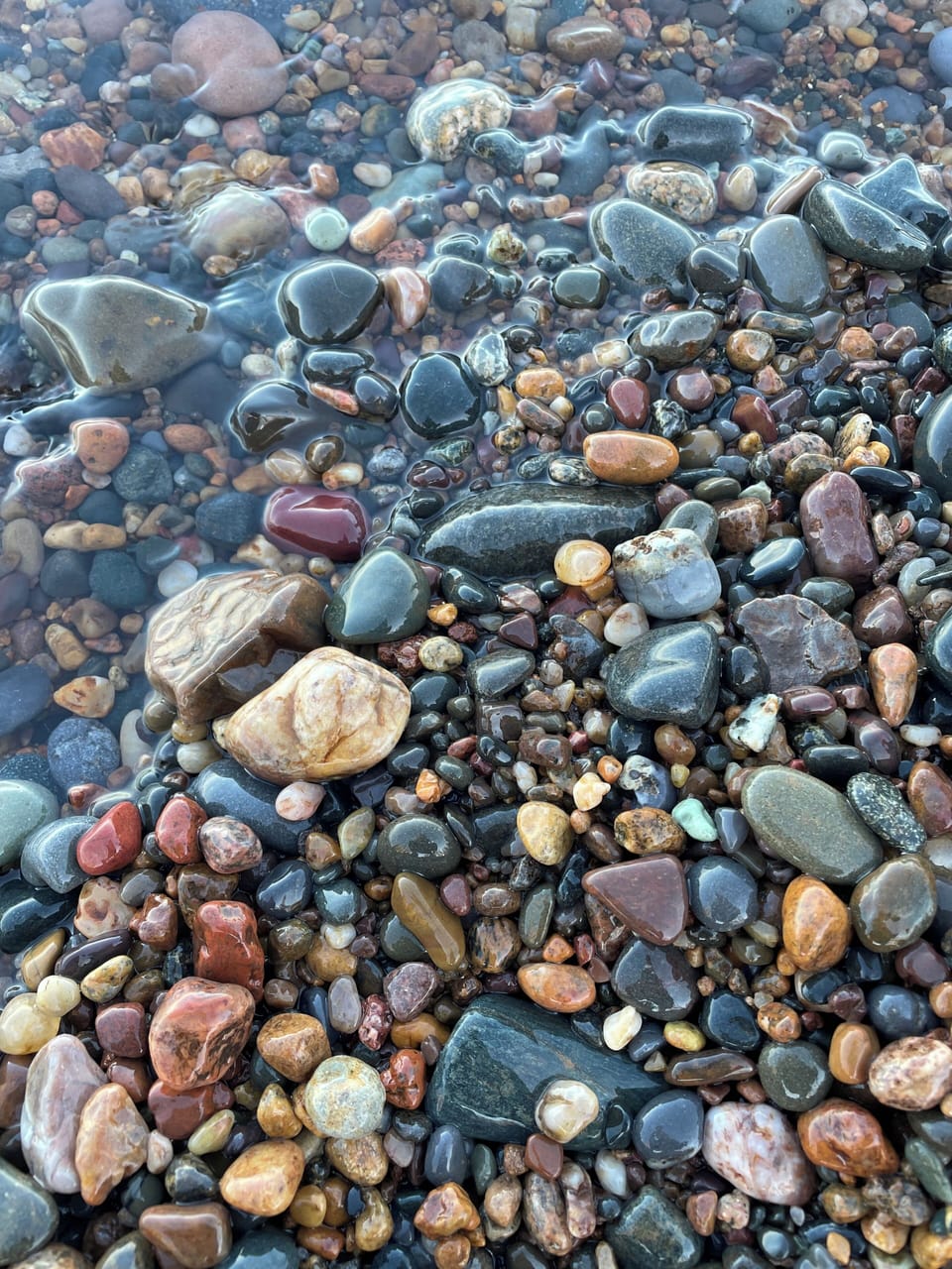 One of our favorite activities-rock hunting! Point Betsie is an awesome place!
