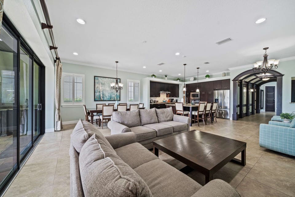Spacious open living area is perfect for gathering after park days.