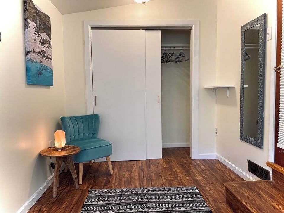 Bedroom 3 has a nice reading area, full length mirror and a spacious closet. 