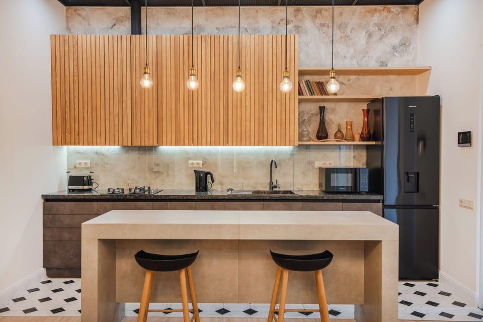 Design Villa, 6 Bedrooms, Non Smoking, Garden View | Private kitchen | Highchair, freezer, dining tables