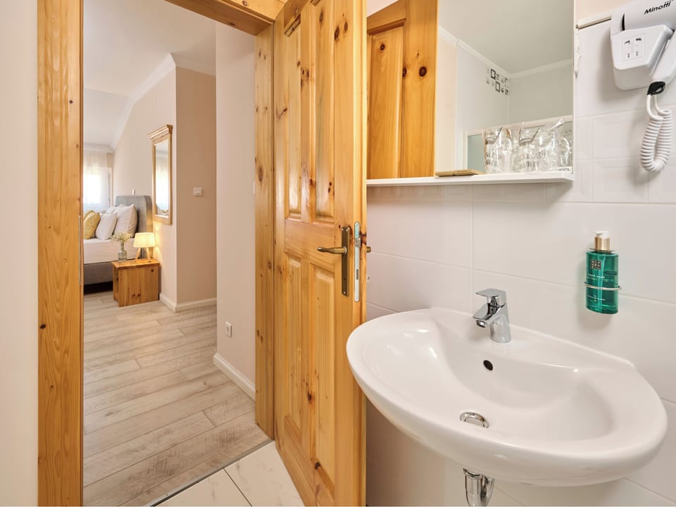 Premium double room | Bathroom | Shower, hair dryer, towels, soap