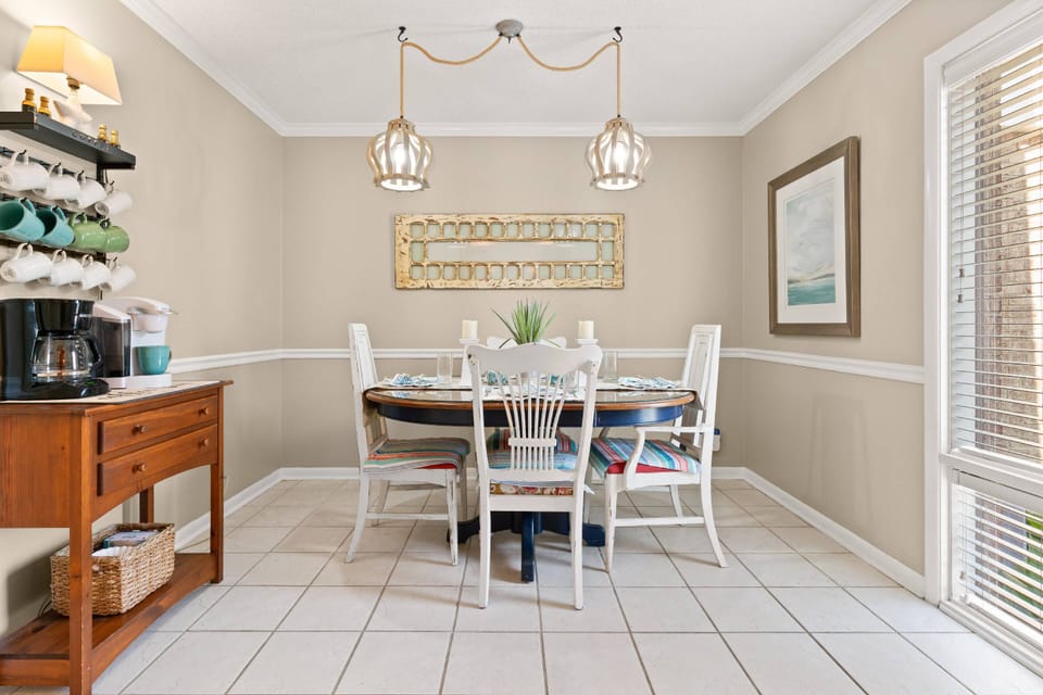 Dining area just inside the main entrance and off of the kitchen.