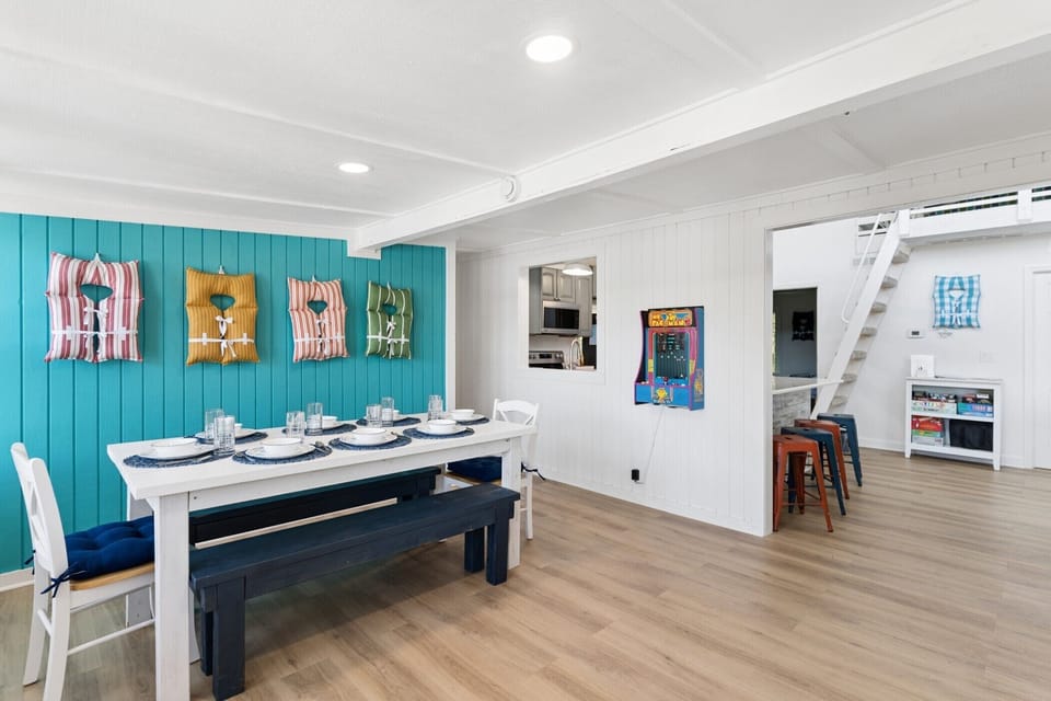 A fun hangout space for games, laughs, and downtime.