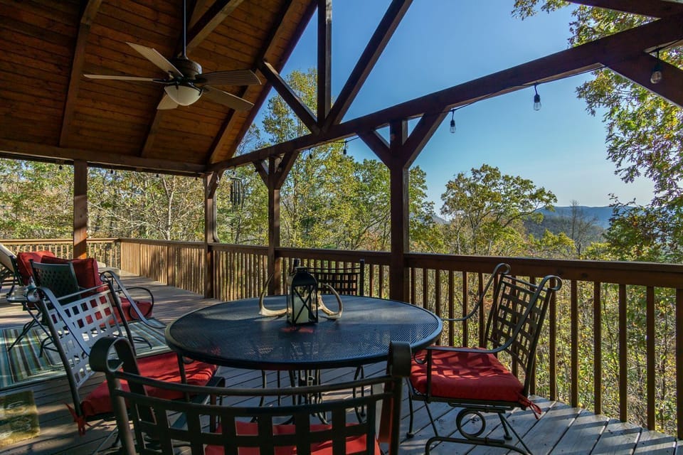 Gorgeous deck area with outdoor dining and patio seating.