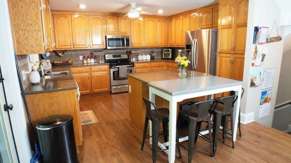 Fully Stocked Kitchen on main floor.