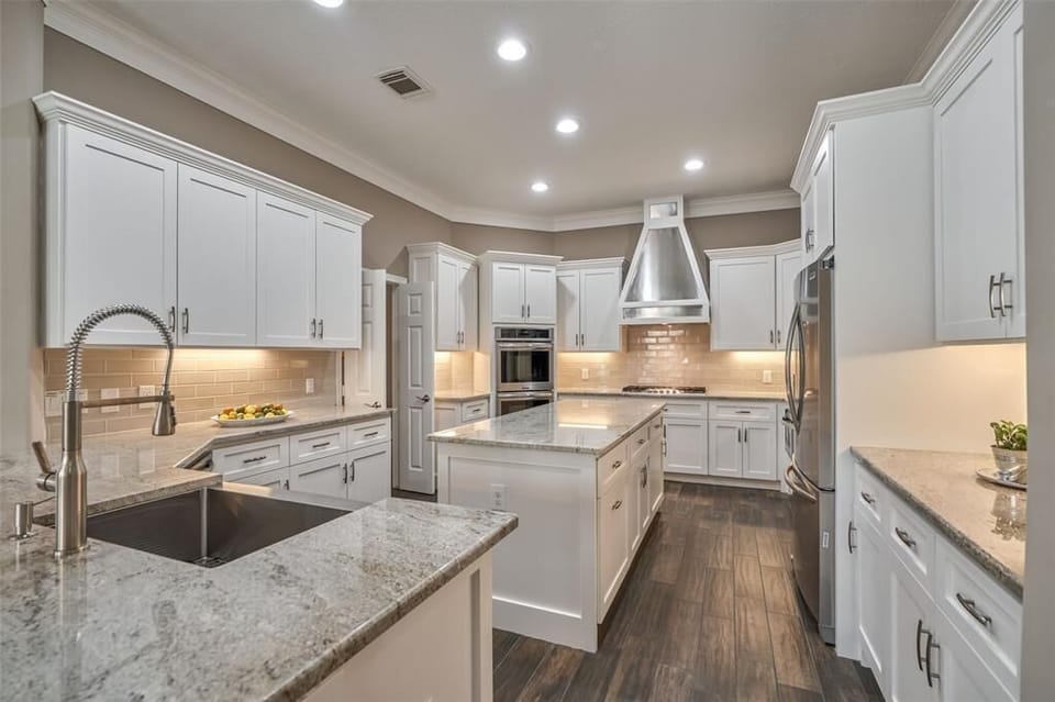 Luxury Villa | Private kitchen | Full-size fridge, microwave, oven, stovetop