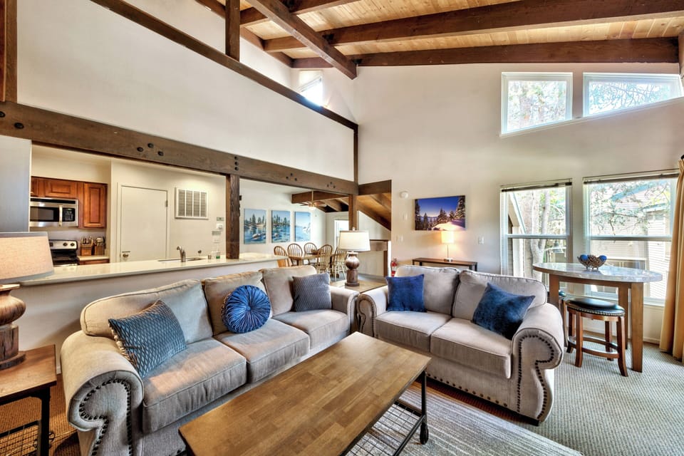 The living room will have the whole family together for movies by the fireplace