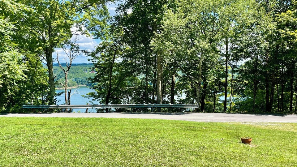Lake view from cabin porch