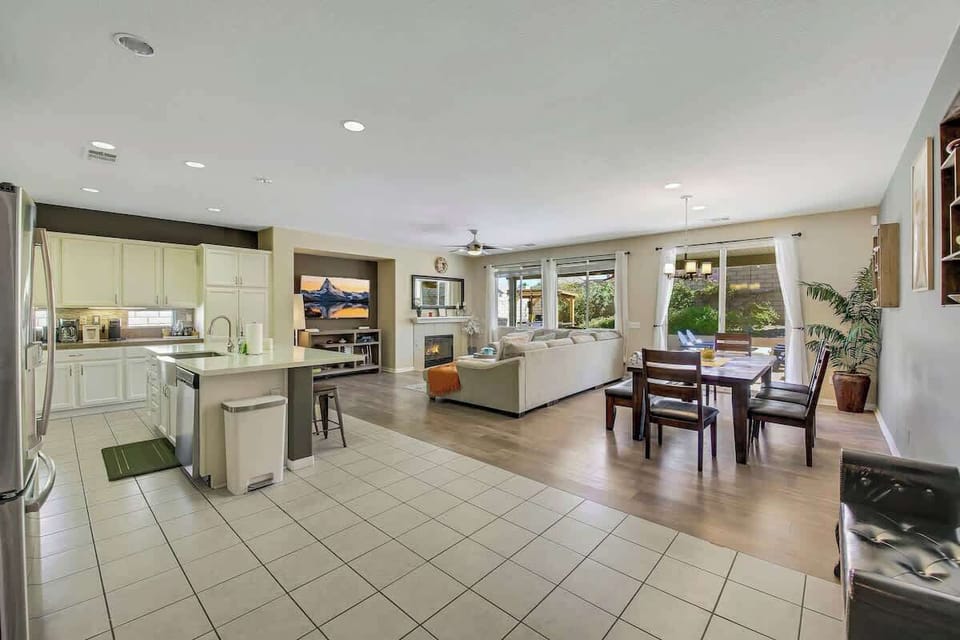 Open-concept living area for group gatherings