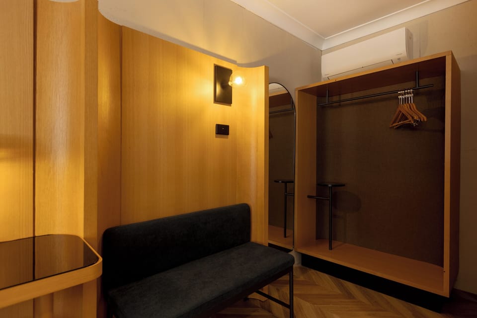 Desk, blackout drapes, iron/ironing board (on request), WiFi (free)