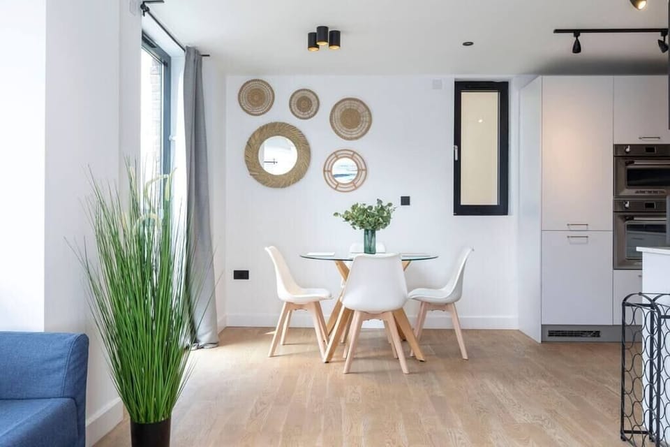 Open plan living room and kitchen and dining area