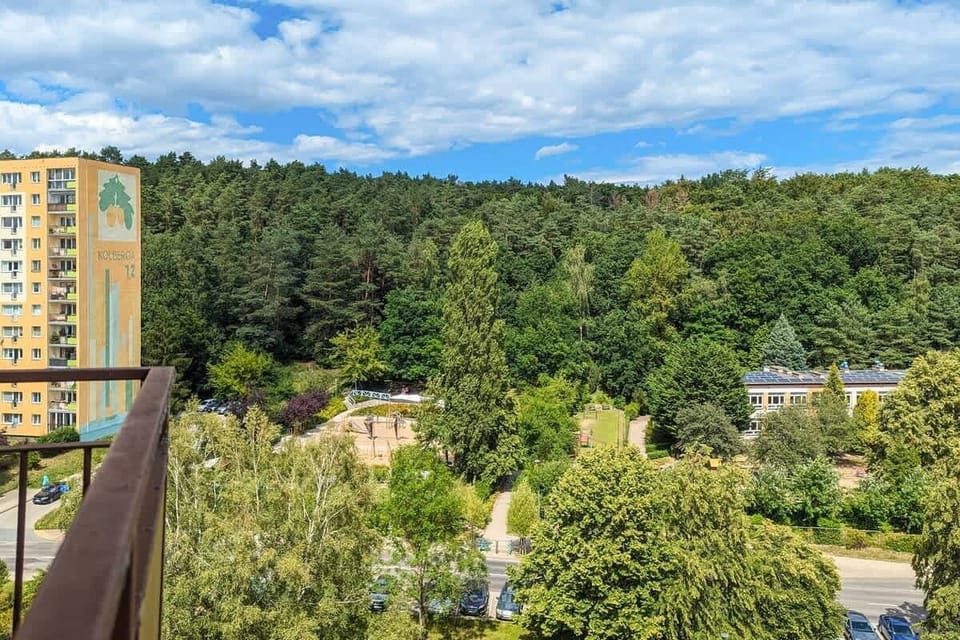 View from the apartment of the surrounding area. 