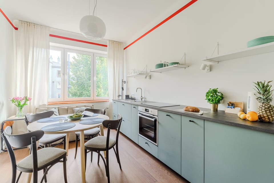 Comfort Apartment, City View | Private kitchen | Full-size fridge, oven, stovetop, dishwasher
