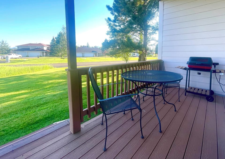 Sip coffee each morning from our private deck and take in the vibrant acreage to get your day started right!