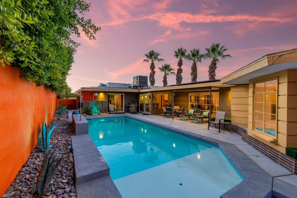 Time for a dip in the pool at sunset!