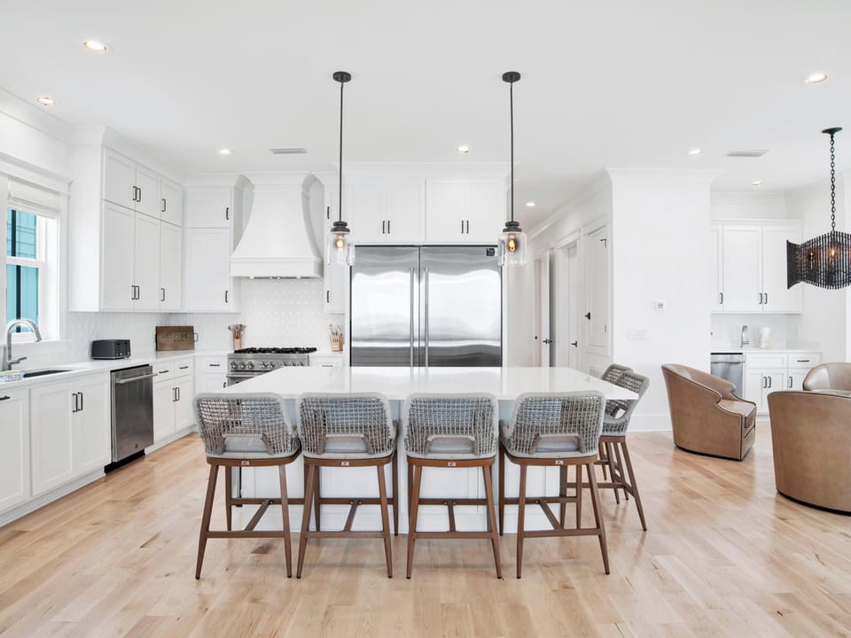 House, Multiple Beds, Pool Access, Ocean View (Luna Azul) | Private kitchen | Fridge, microwave, oven, stovetop