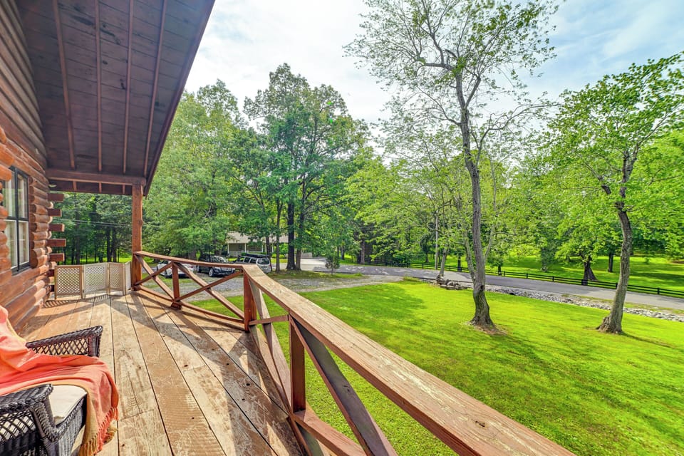 Cabin Exterior | Furnished Front Deck