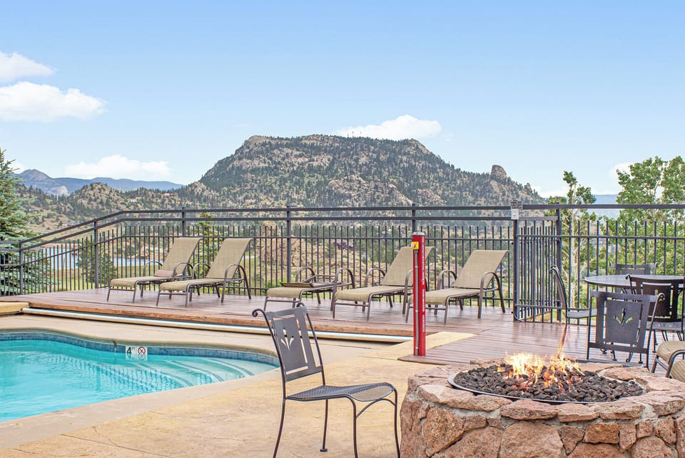 HOA-managed community heated swimming pool, hot tub and fire pit - open Memorial Day through Labor Day, weather and maintenance permitting.