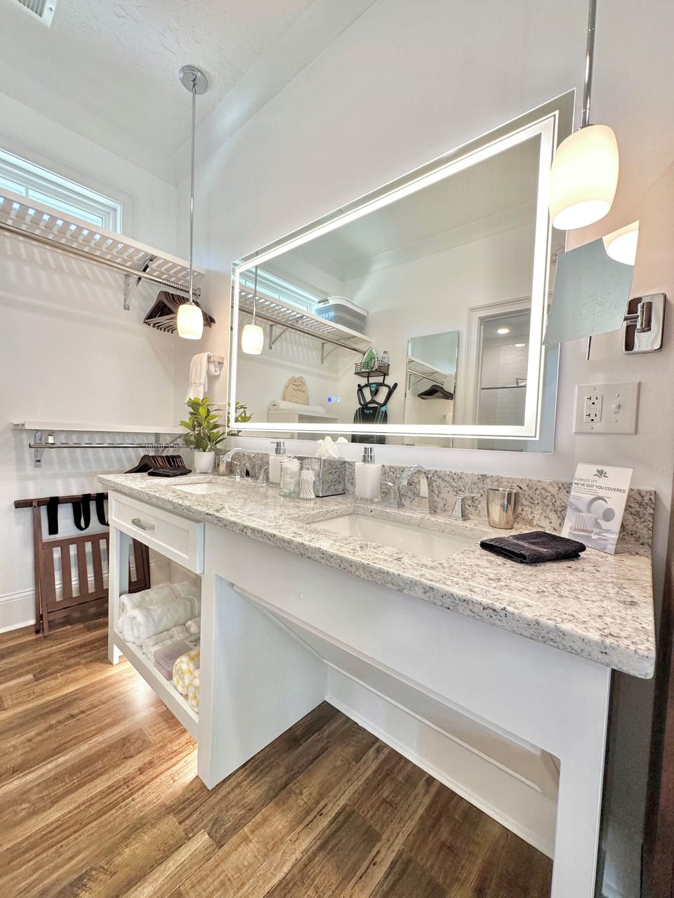 Handicap accessible double sink vanity
