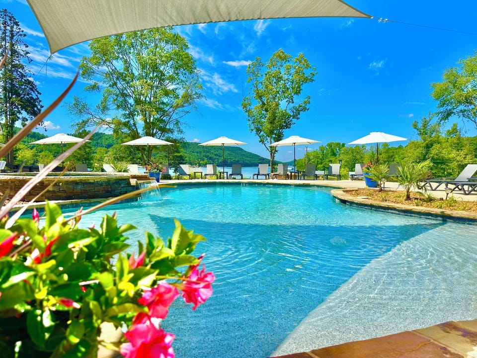 Relax on the beach entrance or swim in the deep end all with a view!