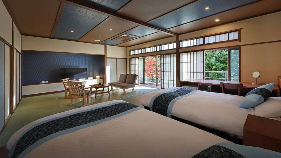 Superior Japanese Western Room | Down comforters, in-room safe, blackout drapes, WiFi (free)