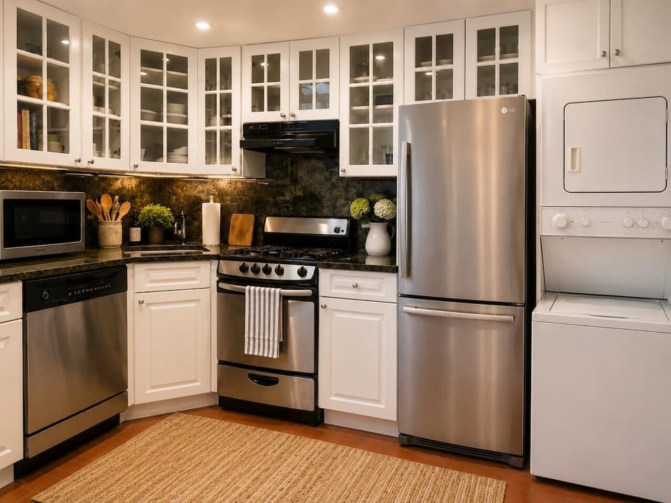 Fully equipped kitchen — West Village vacation rental, NYC