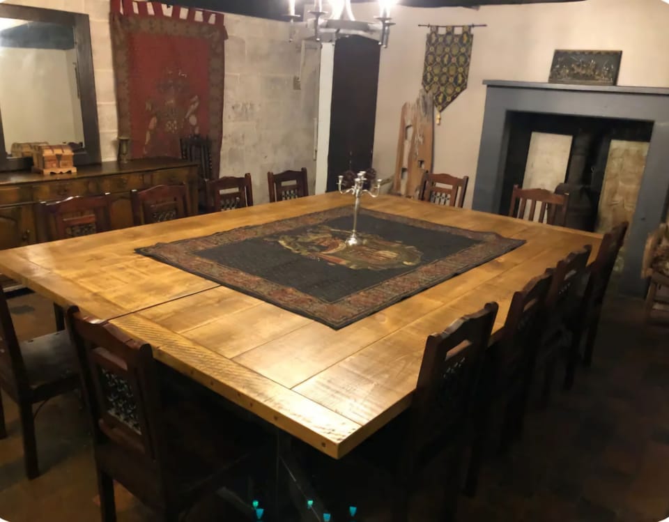 Guest dining room table. Can be split into two tables to seat up to 22 guests