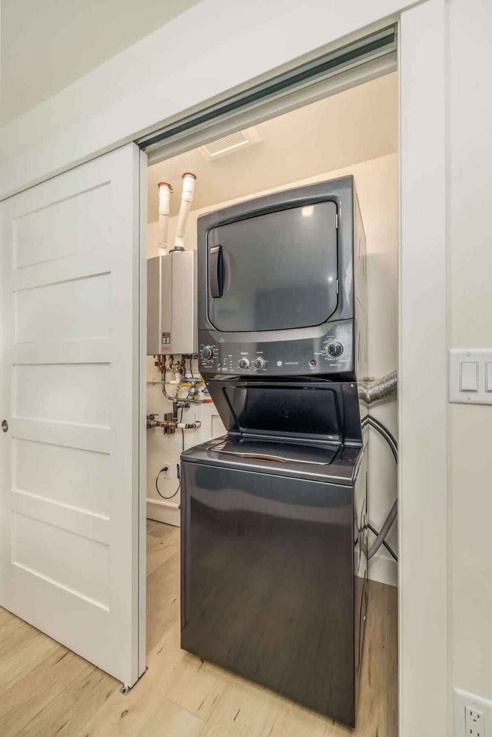 Laundry area in the master bedroom closet 