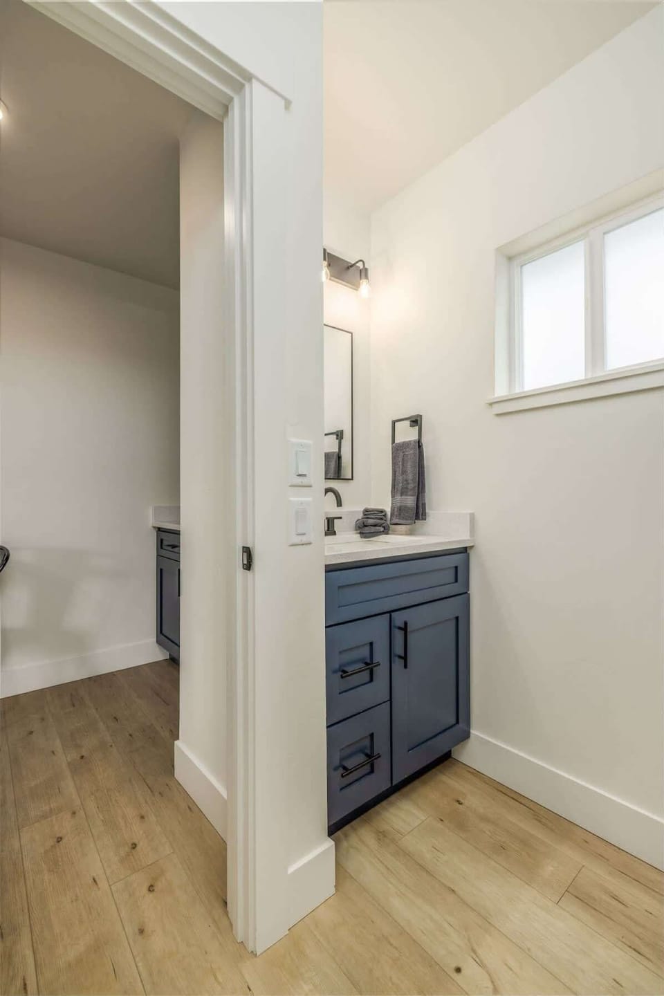 Bathroom with shower, soaps, hair dyer etc 