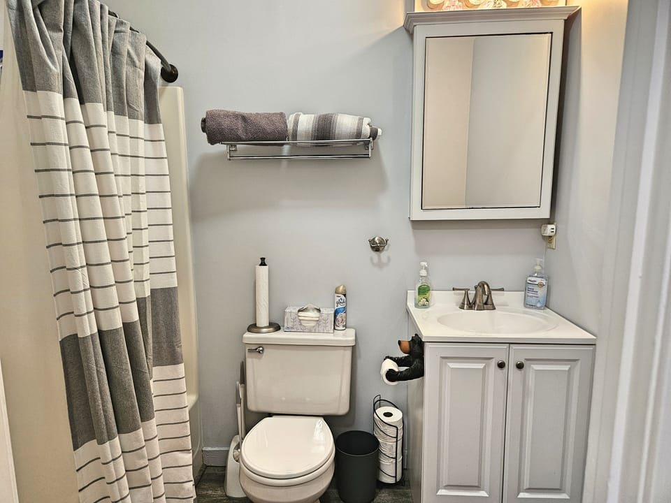 Full bathroom on left