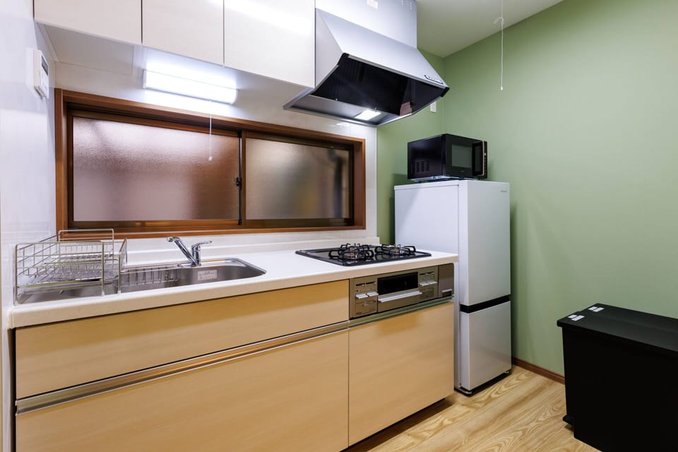 Basic Apartment | Private kitchen | Fridge, microwave, stovetop, electric kettle