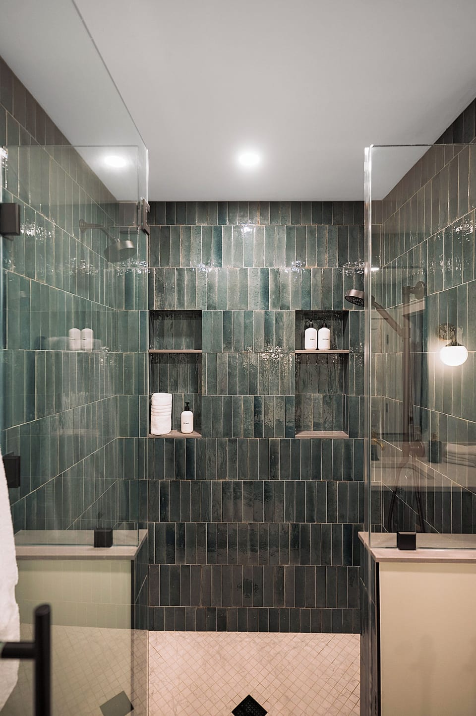 Indulge in a rejuvenating shower in this beautifully designed space. 