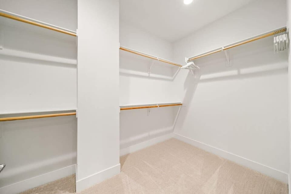 Spacious walk-in closet to keep your stay organized