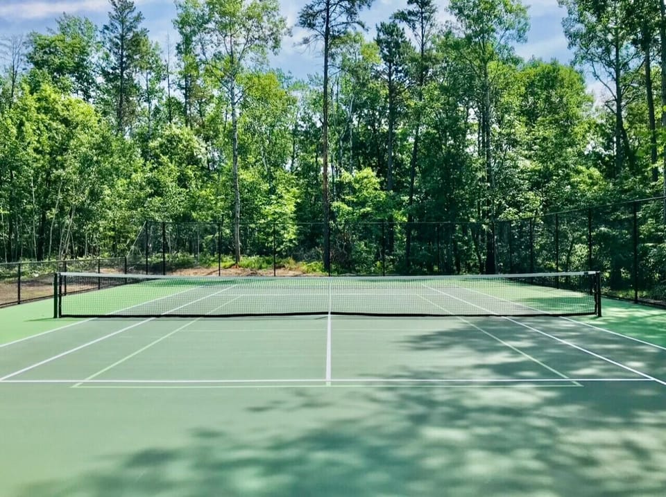 Private tennis court, also lined for pickleball