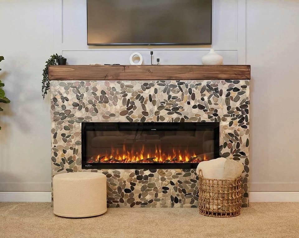 Beautiful fireplace setup for warm and cozy evenings.