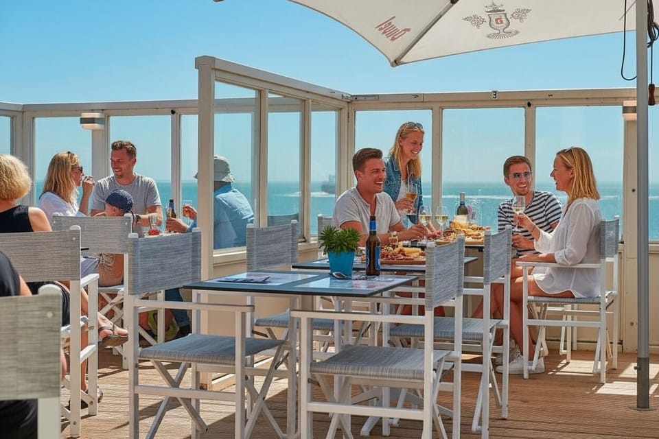 Cheers to sunny days and chilled drinks just steps from the shore.