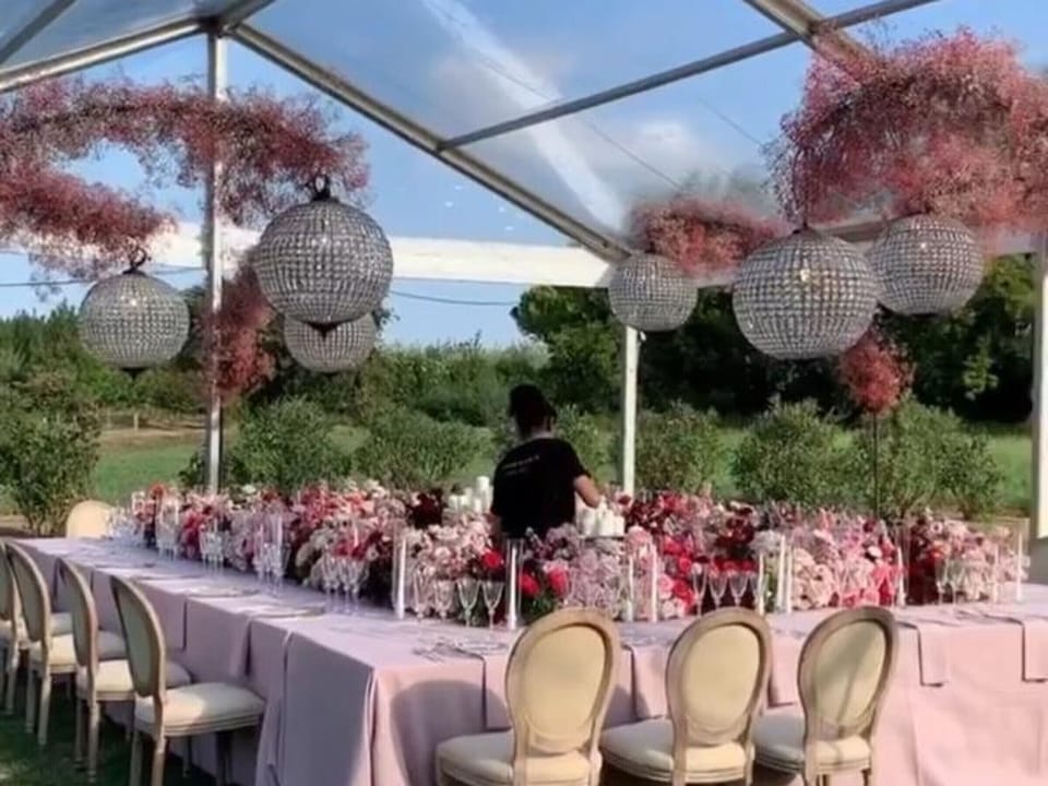 Outdoor banquet area