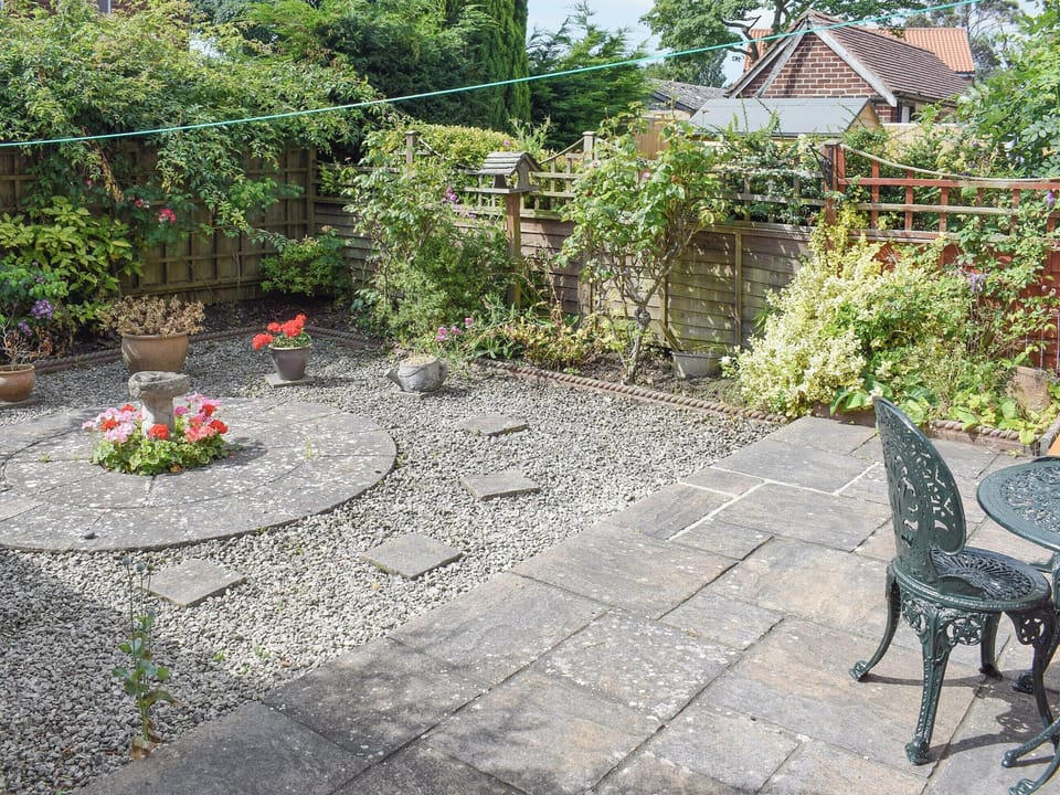 Paved and gravelled patio area | Rose Garth, Robin Hood&rsquo;s Bay