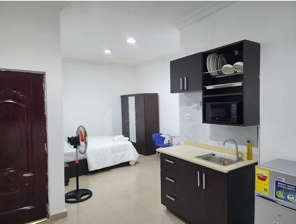 Standard Apartment | Private kitchen | Fridge, microwave, blender, cookware/dishes/utensils