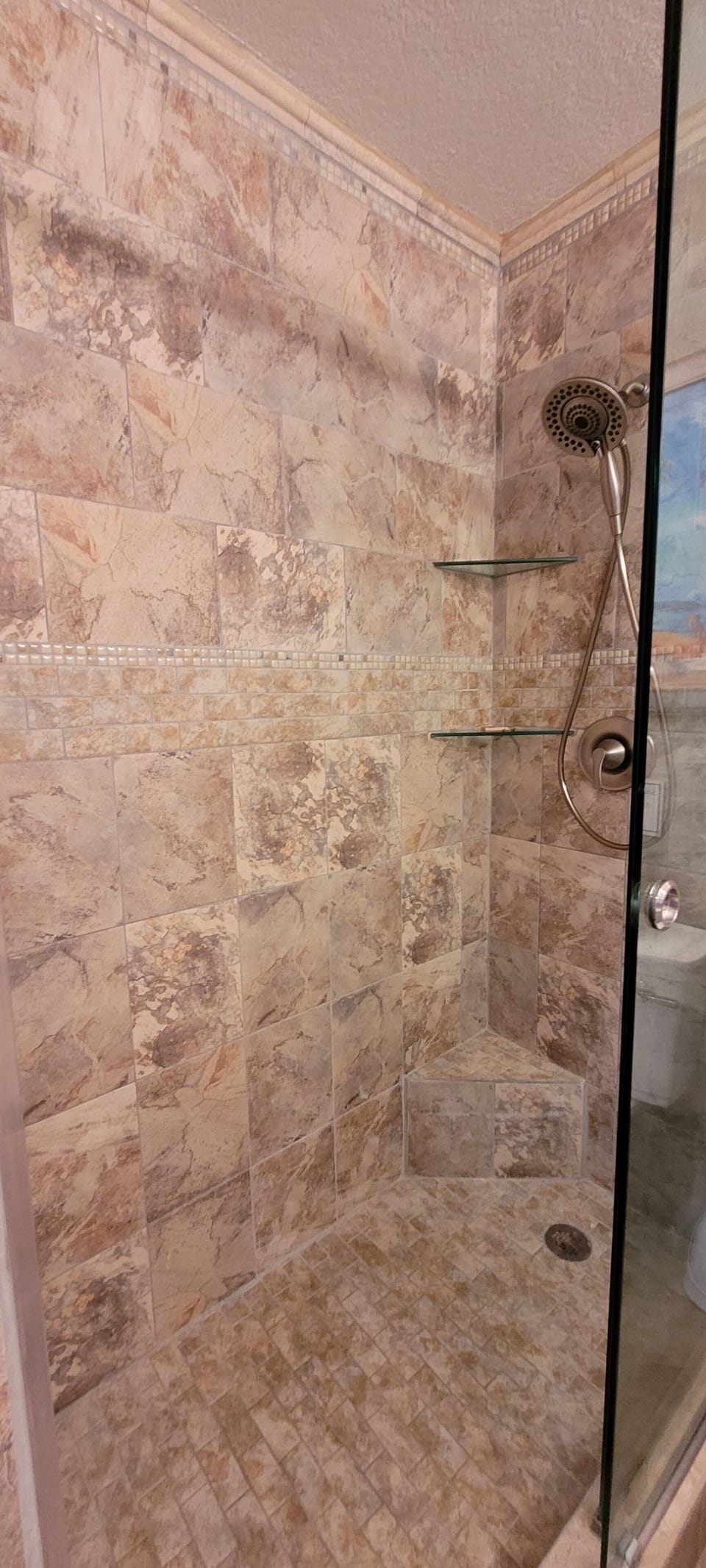 Spacious Master Bathroom Shower with glass doors