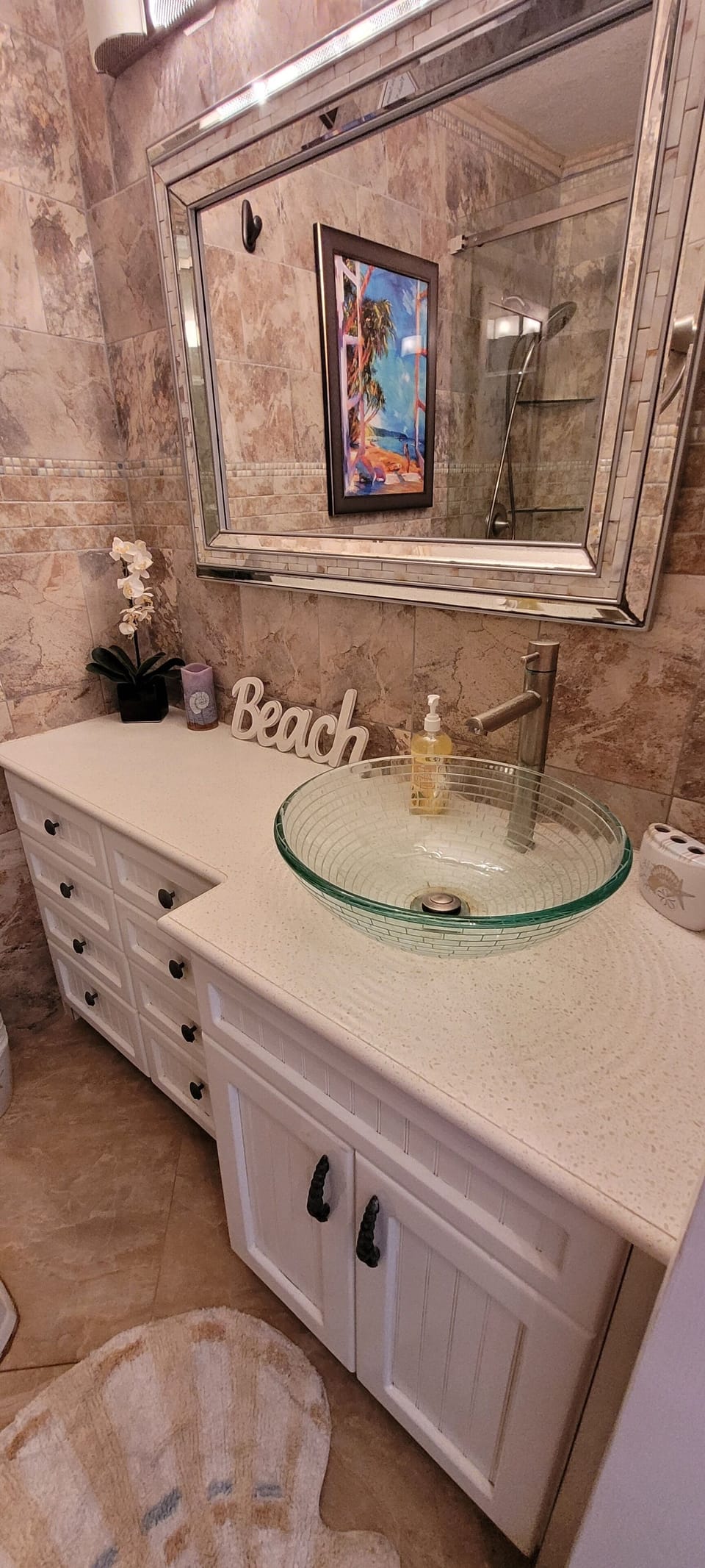 Beautiful new bathroom vanity for master bedroom, so many nice touches